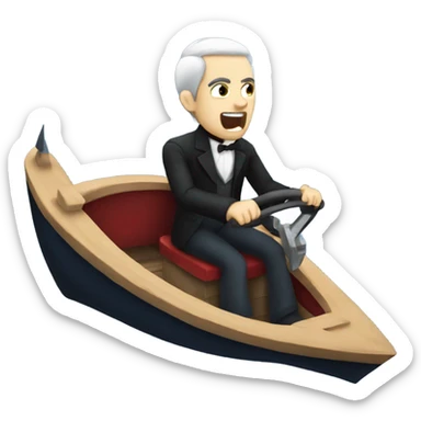 Vampire driving a boat  sticker