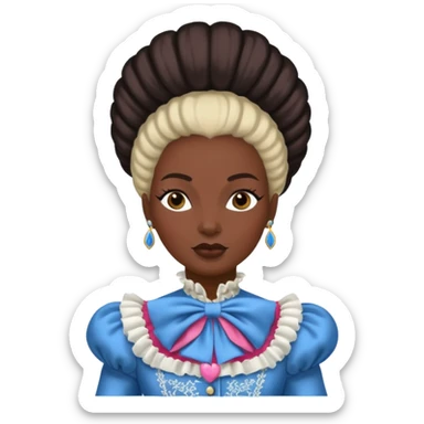 marie Antoinette fashion dark skinned woman sticker