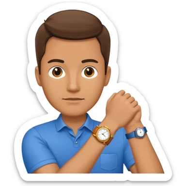 Male with wrist watch on right hand sticker