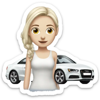 Pale girl with audi car sticker