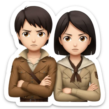 Attack On Titan, Eren Yeager and Mikasa sticker