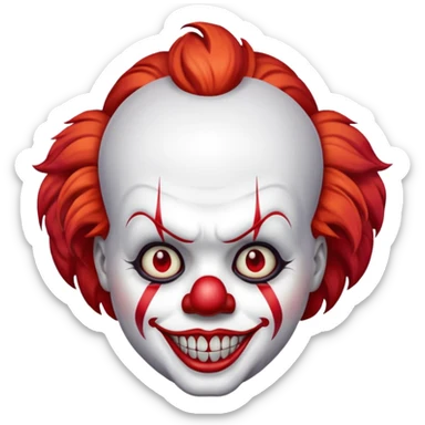Create a emoji of pennywise.with exact red markings sticker