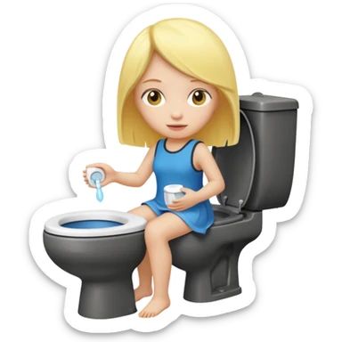 Yellow haired girl skibidy  toilet sticker
