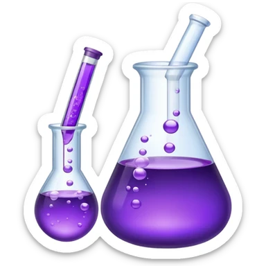 purple chemical flask test tube sticker
