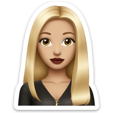 Blonde Girl with eylashes, rose lipstick, straight hair and louis vuitton bag sticker