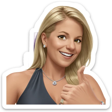 blonde girl smiling jewelry dress sticker