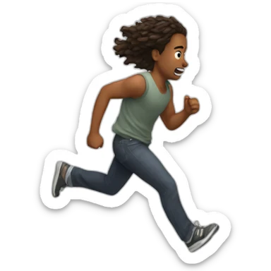Me running away from my problems sticker