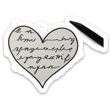 My heart Love handwriting  sticker
