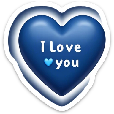 Dark Blue heart with the words I Love You Ry in the middle  sticker