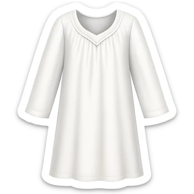 Make the nightgown white with long sleeves in the style of apple style emojis, keeping the emoji style look, with no background. sticker