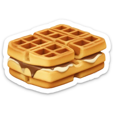 dessert round waffle roll with brown cream inside sticker