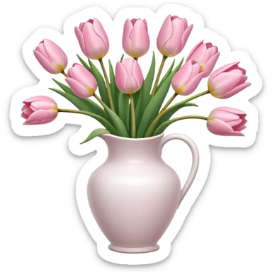 Light pink tulips in white vase sticker