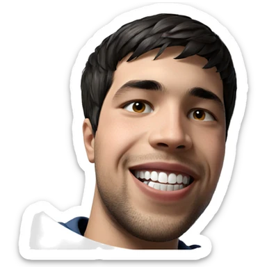 smiling boy with short hair sticker