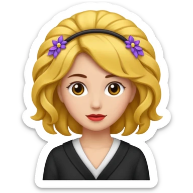 mujer con el pelo recogido para ceremonia sticker