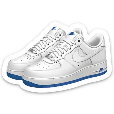 Classic white Nike Air Force 1 low top sneaker with air cushioning sticker
