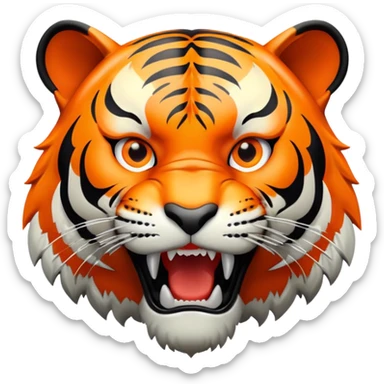 tiger opens his mouth Fiercely sticker