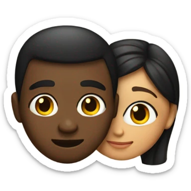 Black boy and mexican girl couple sticker