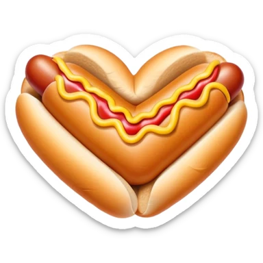 hot dog heart sticker