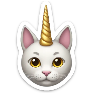 Cat with unicorn horn sticker