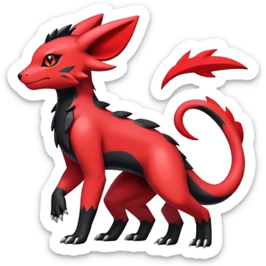 Cute Shiny Guilmon-Quilava-Salandit-Umbreon-Fakémon-hybrid-creature (full body)  sticker