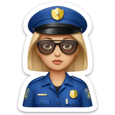 woman police with sunglasses sticker