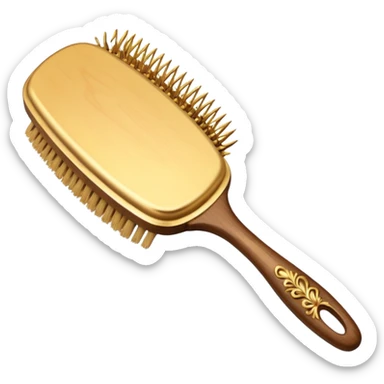 golden hair brush sticker