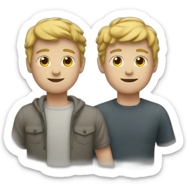 two male white friends standing too close sticker