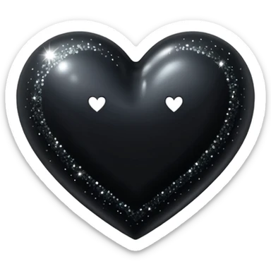 Sparkly black heart  sticker