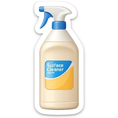surface cleaner bottle, cream colored, white cap, without spray sticker