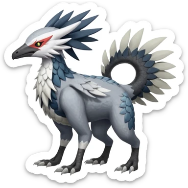 Silvally-Nargacuga-Trico-fusion-animal-hybrid-creature, full body sticker
