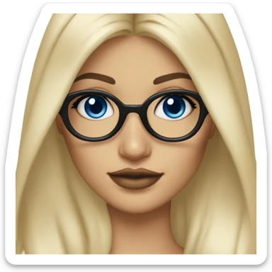 blonde kylie jenner with blue eyes and glasses  sticker