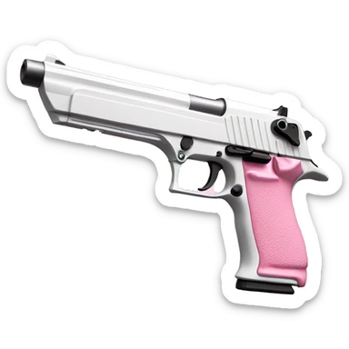 DESERT EAGLE in white and pink, no black sticker