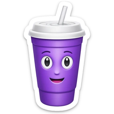 ios styrofoam cup.  purple liquid inside (no straw) (no face) sticker