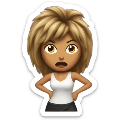 angry tina turner sticker