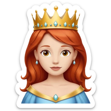 red  haired brown princess sticker