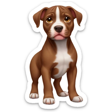 Brown Pitbull puppy sticker