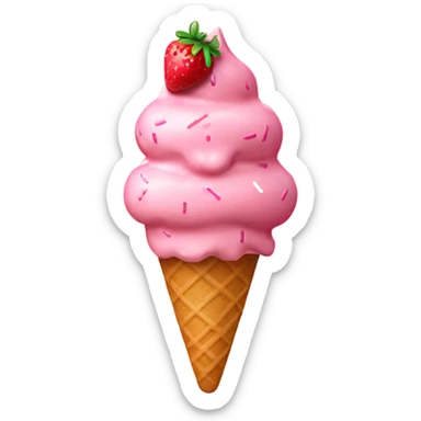 strawberry Ice cream with pink sprinkles  sticker