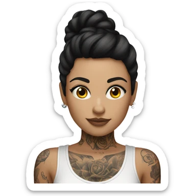 brunette female lots of tattoos sticker
