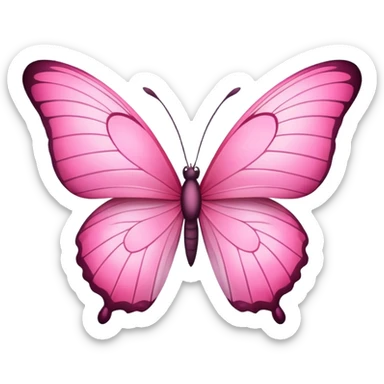 Pink butterfly  flying sticker