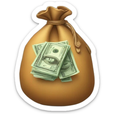 cartoony lowdetail money bag sticker