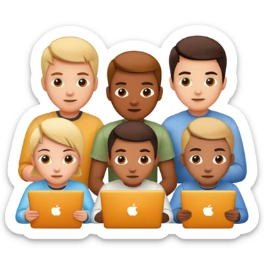 diverse developers team debugging together sticker