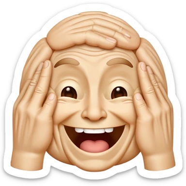 laughing face palm sticker