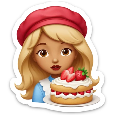 Strawberry shortcake kissing sticker