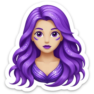 glitter purple siren sticker