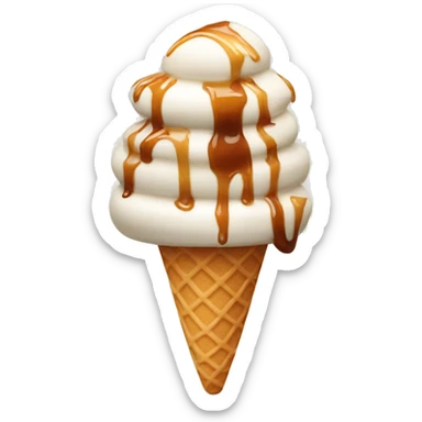 Ice cream with caramel drizzle sticker