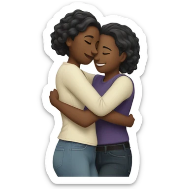 lesbian couple hugging sticker