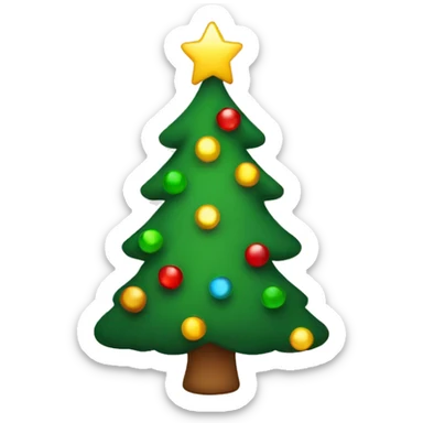 cute christmas tree with christmas lights sticker