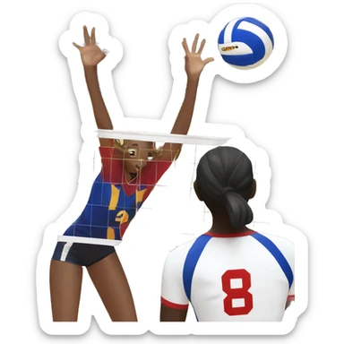 Blocking a volleyball sticker