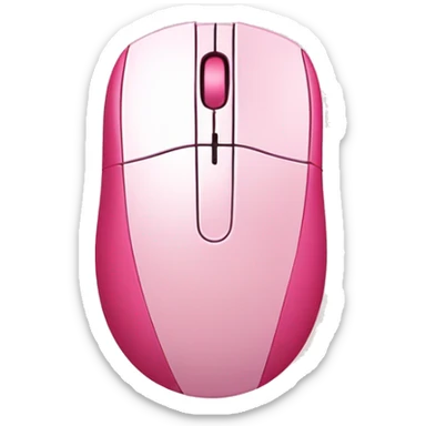 Rose red pink computer mouse with light pink accents  sticker