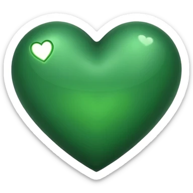green heart darkish 1 heart sticker